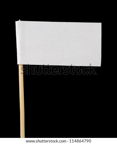 Blank Paper Flag on Black Background