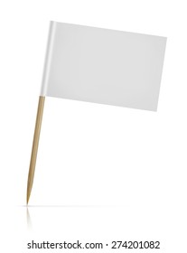 blank paper flag on white Background