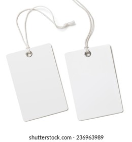 Blank paper label or cloth tag set isolated
