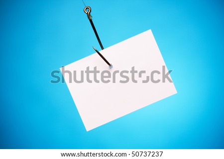 blank paper on hook