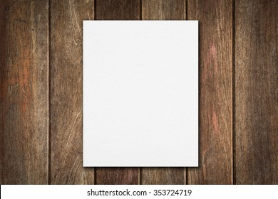 Blank Paper On Wood Table