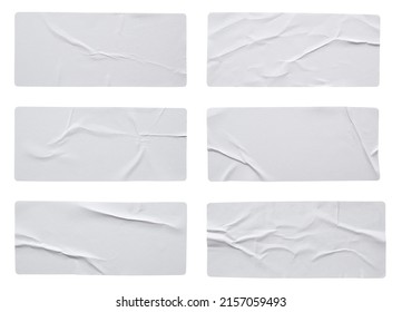 Blank paper sticker label set isolated on white background