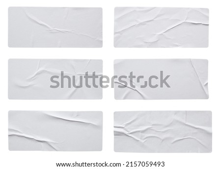 Blank paper sticker label set isolated on white background