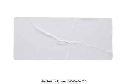 Blank Paper Sticker Label Texture Isolated On White Background