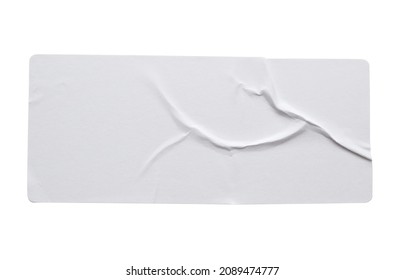 Blank Paper Sticker Label Texture Isolated On White Background