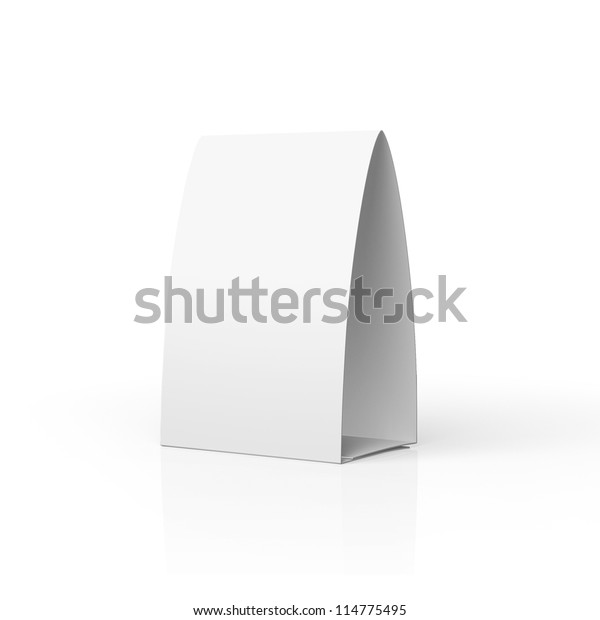 Blank Paper Table Tent Tabletent Isolated Stock Photo (Edit Now) 114775495