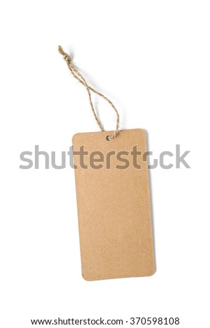 blank paper tag with string