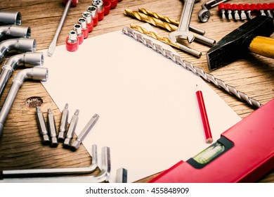 blank paper and tools