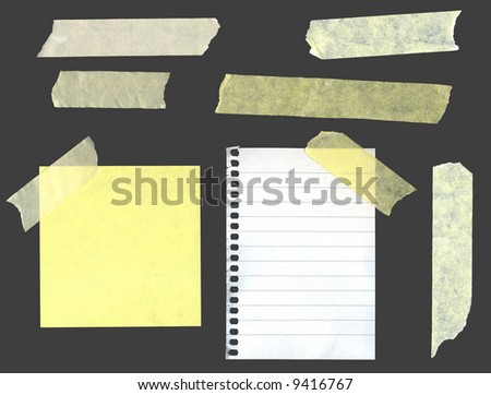 Similar – Image, Stock Photo Bulletin board with scraps of torn paper. Pieces of paper background.