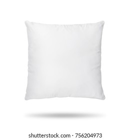 Blank pillow isolated on white background. Empty cushion for your design. Clipping paths object. - Shutterstock ID 756204973