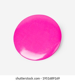 Blank Pink Round Pin Badge