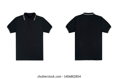 Black polo shirt top blank