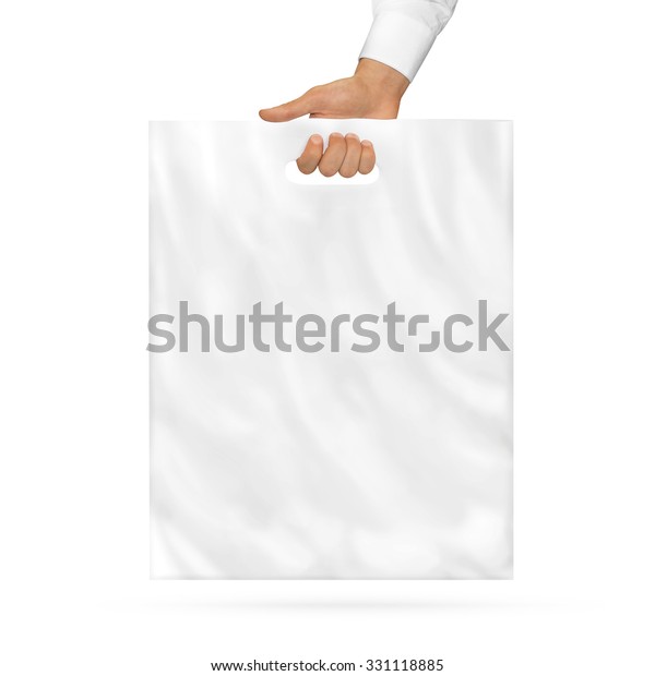 Download Foto de stock sobre Blank Plastic Bag Mock Holding Hand (editar ahora) 331118885