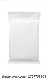 Blank plastic pouch snack packaging isolated on white background