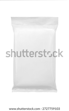 Blank plastic pouch snack packaging isolated on white background