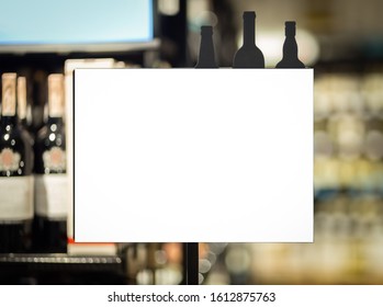 Blank Plate In An Liquor Store. Background For Mockup