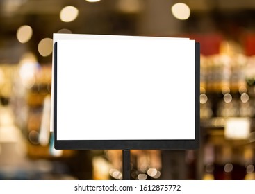 Blank Plate In An Liquor Store. Background For Mockup