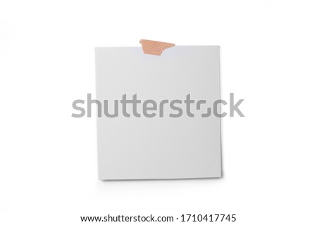Blank polaroid photo frame with soft shadows and scotch tape isolated on white paper background as template for graphic designers presentations, portfolios etc.