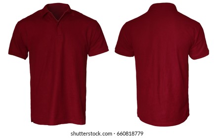 back of red polo shirt