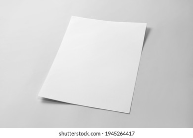 Blank Portrait A4 Isolated On Grey Background