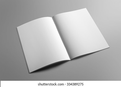 Blank portrait A4, US-Letter, brochure magazine isolated on gray, with clipping path, changeable background - Shutterstock ID 334389275