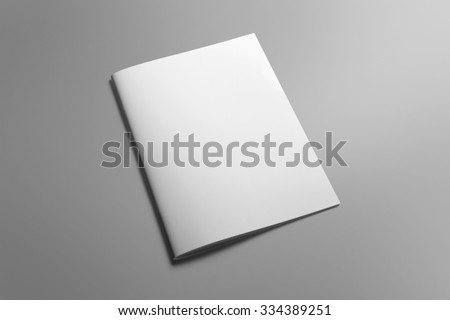 Blank portrait A4, US-Letter, brochure magazine isolated on gray background