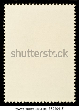 Blank Postage Stamp Framed by Black Border