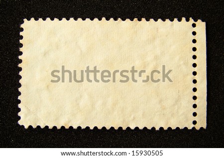 Blank postage stamp on black background.