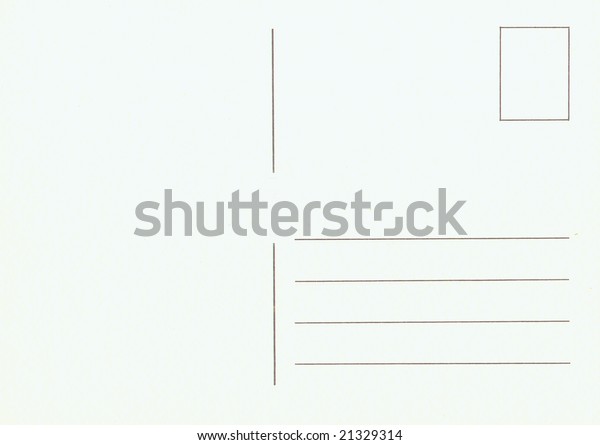 Blank Postcard Back Stock Photo (Edit Now) 21329314