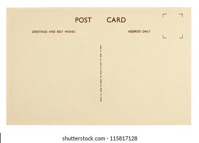Blank Postcard Back Isolated on White