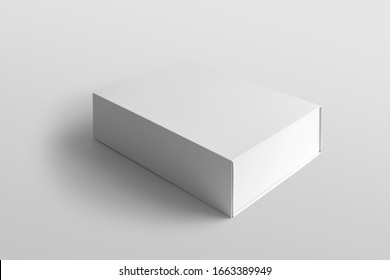 Blank Premium Quality Magnetic Cover Box Packaging Mockup To Place Your Design On White Background Fashion Branding Scene