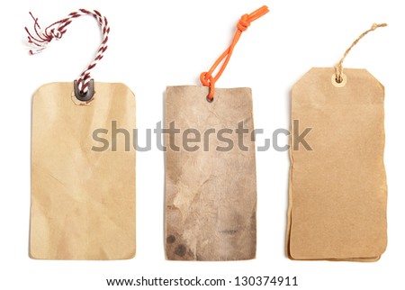 Blank price tag isolated on white background