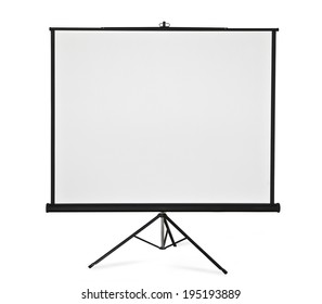 Blank Portable Projector Screen Isolated On Stock Photo 21661822 ...