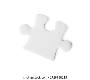 Blank Puzzle Piece Isolated On White, Top View