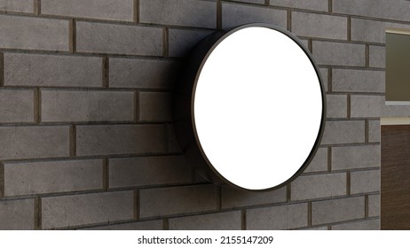 Blank Realistic Wall Signage Mockup Round