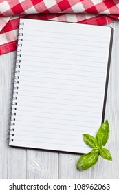 Blank Recipe Book On Kitchen Table