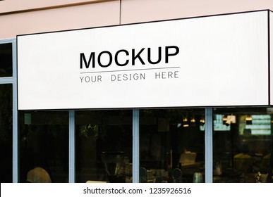 Blank rectangle shop sign mockup