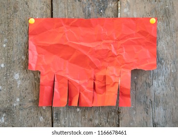 Blank Red Paper With Tear Off Tabs