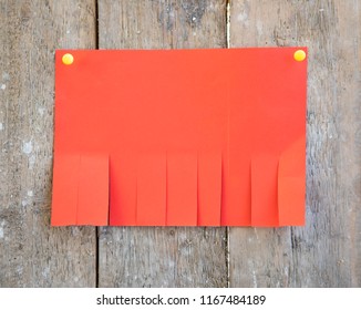 Blank Red Paper With Tear Off Tabs