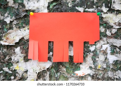 Blank Red Paper With Tear Off Tabs