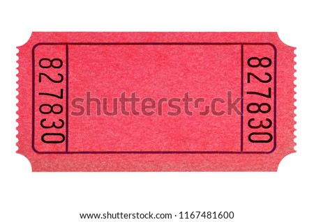 Blank red ticket isolated 