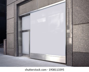 Blank Retail Facade Store Window Display Mockup