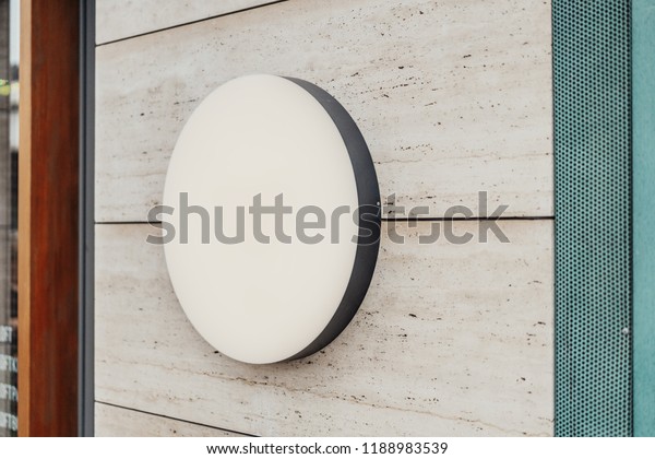 Download Blank Round Store Signboard Mockup Empty Stock Photo Edit Now 1188983539