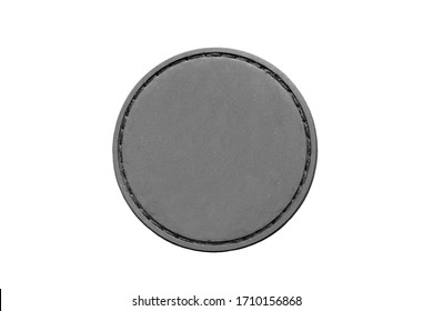 Blank Rubber Grey Patch On White Background