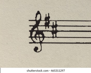 Blank Ruled Score For Writing Music With Treble Clef And C And F Sharp Accidental Key Signature