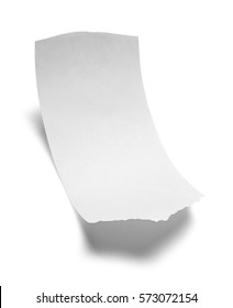 Blank Sales Receipt Paper Isolated On White Background.