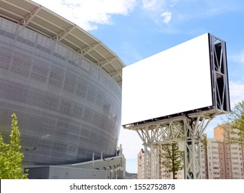 Blank Scoreboard With An Isolated Layer At A Football Stadium