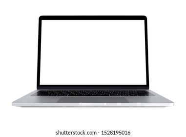 Leerer Bildschirm Laptop Computer einzeln auf weißem Hintergrund mit Beschneidungspfad.