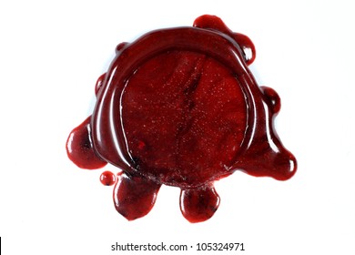 Blank sealing wax seal on white background