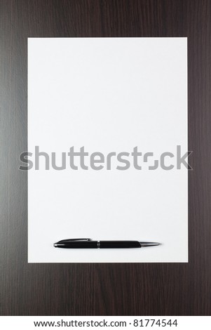 blank sheet of paper on the table